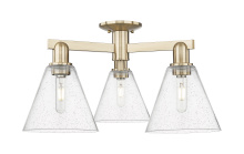 Innovations Lighting 716-3F-CB-GBC-84 - Berkshire Glass - 3 Light - 26 inch - Champagne Bronze - Semi-Flush Mount