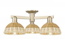Innovations Lighting 716-3F-CB-NBD2-75-NAT - Natural Ballston Dome - 3 Light - 6 inch - Champagne Bronze - Semi-Flush Mount