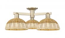 Innovations Lighting 716-3F-CB-NBD2-9-NAT - Bristol Natural II - 3 Light - 27 inch - Champagne Bronze - Semi-Flush Mount