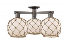 Innovations Lighting 716-3F-OB-G121-8RB - Farmhouse Rope - 3 Light - 26 inch - Oil Rubbed Bronze - Semi-Flush Mount