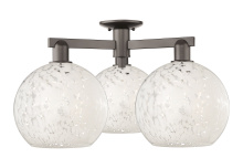 Innovations Lighting 716-3F-OB-G1216-10WM - White Mouchette - 3 Light - 28 inch - Oil Rubbed Bronze - Semi-Flush Mount