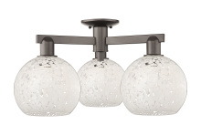 Innovations Lighting 716-3F-OB-G1216-8WM - White Mouchette - 3 Light - 26 inch - Oil Rubbed Bronze - Semi-Flush Mount