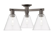 Innovations Lighting 716-3F-OB-GBC-82 - Berkshire Glass - 3 Light - 26 inch - Oil Rubbed Bronze - Semi-Flush Mount