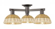 Innovations Lighting 716-3F-OB-NBD2-75-NAT - Natural Ballston Dome - 3 Light - 6 inch - Oil Rubbed Bronze - Semi-Flush Mount