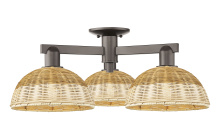 Innovations Lighting 716-3F-OB-NBD2-9-NAT - Bristol Natural II - 3 Light - 27 inch - Oil Rubbed Bronze - Semi-Flush Mount
