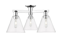 Innovations Lighting 716-3F-PC-GBC-82 - Berkshire Glass - 3 Light - 26 inch - Polished Chrome - Semi-Flush Mount