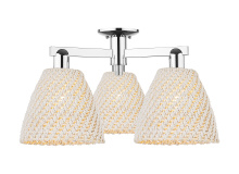 Innovations Lighting 716-3F-PC-NBD-9-NAT - Bristol Natural - 3 Light - 27 inch - Polished Chrome - Semi-Flush Mount