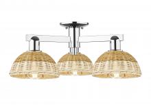 Innovations Lighting 716-3F-PC-NBD2-75-NAT - Natural Ballston Dome - 3 Light - 6 inch - Polished Chrome - Semi-Flush Mount