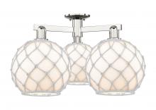 Innovations Lighting 716-3F-PN-G121-10RW - Farmhouse Rope - 3 Light - 28 inch - Polished Nickel - Semi-Flush Mount