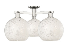 Innovations Lighting 716-3F-PN-G1216-10WM - White Mouchette - 3 Light - 28 inch - Polished Nickel - Semi-Flush Mount