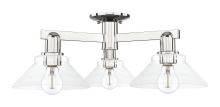 Innovations Lighting 716-3F-PN-G132 - Orwell - 3 Light - 26 inch - Polished Nickel - Semi-Flush Mount