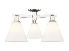 Innovations Lighting 716-3F-PN-GBC-81 - Berkshire Glass - 3 Light - 26 inch - Polished Nickel - Semi-Flush Mount