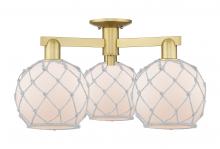Innovations Lighting 716-3F-SG-G121-8RW - Farmhouse Rope - 3 Light - 26 inch - Satin Gold - Semi-Flush Mount