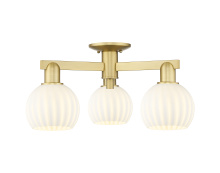 Innovations Lighting 716-3F-SG-G1217-6WV - White Venetian - 3 Light - 24 inch - Satin Gold - Semi-Flush Mount