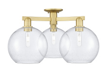 Innovations Lighting 716-3F-SG-G124-10 - Athens - 3 Light - 28 inch - Satin Gold - Semi-Flush Mount
