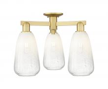 Innovations Lighting 716-3F-SG-G480-6OP - Brookhaven Almond - 3 Light - 6 inch - Satin Gold - Semi-Flush Mount
