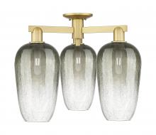 Innovations Lighting 716-3F-SG-G484-7SL - Brookhaven Flute - 3 Light - 6 inch - Satin Gold - Semi-Flush Mount