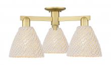 Innovations Lighting 716-3F-SG-NBD-75-NAT - Bristol Natural - 3 Light - 6 inch - Satin Gold - Semi-Flush Mount