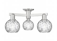Innovations Lighting 716-3F-SN-G1215-6 - Athens Water Glass - 3 Light - 24 inch - Brushed Satin Nickel - Semi-Flush Mount