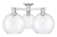 Innovations Lighting 716-3F-SN-G122-10 - Athens - 3 Light - 28 inch - Brushed Satin Nickel - Semi-Flush Mount