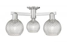 Innovations Lighting 716-3F-SN-G122C-6CL - Athens - 3 Light - 23 inch - Brushed Satin Nickel - Semi-Flush Mount