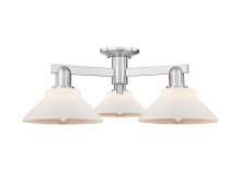 Innovations Lighting 716-3F-SN-G131 - Orwell - 3 Light - 26 inch - Brushed Satin Nickel - Semi-Flush Mount