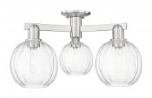 Innovations Lighting 716-3F-SN-G458-7CL - Preston Globe - 3 Light - 6 inch - Brushed Satin Nickel - Semi-Flush Mount