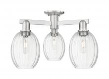 Innovations Lighting 716-3F-SN-G459-6CL - Preston Bulb - 3 Light - 6 inch - Brushed Satin Nickel - Semi-Flush Mount