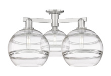 Innovations Lighting 716-3F-SN-G556-10CL - Rochester - 3 Light - 28 inch - Brushed Satin Nickel - Semi-Flush Mount