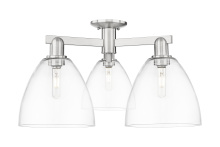 Innovations Lighting 716-3F-SN-GBD-92 - Bristol - 3 Light - 27 inch - Brushed Satin Nickel - Semi-Flush Mount
