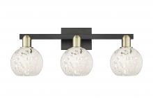 Innovations Lighting 716-3W-BAB-G1216-6WM - White Mouchette - 3 Light - 25 inch - Black Antique Brass - Bath Vanity Light