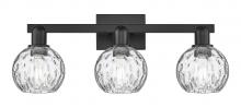 Innovations Lighting 716-3W-BK-G1215-6 - Athens Water Glass - 3 Light - 25 inch - Matte Black - Bath Vanity Light