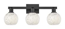 Innovations Lighting 716-3W-BK-G1216-6WM - White Mouchette - 3 Light - 25 inch - Matte Black - Bath Vanity Light