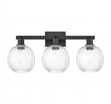 Innovations Lighting 716-3W-BK-G458-7CL - Preston Globe - 3 Light - 26 inch - Matte Black - Bath Vanity Light