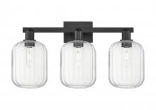 Innovations Lighting 716-3W-BK-G460-7CL - Preston Cylinder - 3 Light - 26 inch - Matte Black - Bath Vanity Light