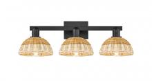 Innovations Lighting 716-3W-BK-NBD2-75-NAT - Natural Ballston Dome - 3 Light - 26 inch - Matte Black - Bath Vanity Light