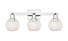 Innovations Lighting 716-3W-PC-G1216-6WM - White Mouchette - 3 Light - 25 inch - Polished Chrome - Bath Vanity Light