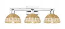 Innovations Lighting 716-3W-PC-NBD2-75-NAT - Natural Ballston Dome - 3 Light - 26 inch - Polished Chrome - Bath Vanity Light