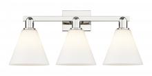 Innovations Lighting 716-3W-PN-GBC-81 - Berkshire - 3 Light - 26 inch - Polished Nickel - Bath Vanity Light