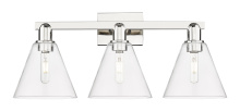 Innovations Lighting 716-3W-PN-GBC-82 - Berkshire - 3 Light - 26 inch - Polished Nickel - Bath Vanity Light