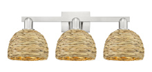Innovations Lighting 716-3W-SN-RBD-8-NAT - Woven Rattan - 3 Light - 27 inch - Brushed Satin Nickel - Bath Vanity Light