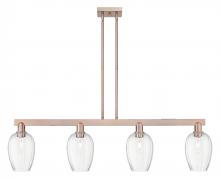Innovations Lighting 716-4I-AC-G457-6CL - Preston Flute - 4 Light - 48 inch - Antique Copper - Stem hung - Island Light