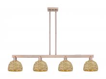 Innovations Lighting 716-4I-AC-RBD-8-NAT - Woven Rattan - 4 Light - 51 inch - Antique Copper - Stem hung - Island Light