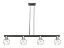 Innovations Lighting 716-4I-BAB-G1213-6CL - Athens Deco Swirl - 4 Light - 48 inch - Black Antique Brass - Stem hung - Island Light
