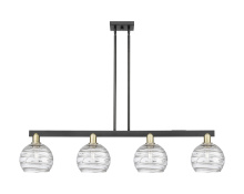 Innovations Lighting 716-4I-BAB-G1213-8CL - Athens Deco Swirl - 4 Light - 51 inch - Black Antique Brass - Stem hung - Island Light