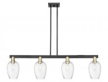 Innovations Lighting 716-4I-BAB-G457-6CL - Preston Flute - 4 Light - 48 inch - Black Antique Brass - Stem hung - Island Light