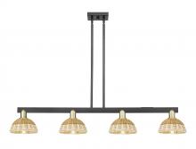 Innovations Lighting 716-4I-BAB-NBD2-75-NAT - Natural Ballston Dome - 4 Light - 48 inch - Black Antique Brass - Stem hung - Island Light