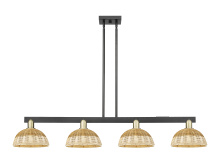 Innovations Lighting 716-4I-BAB-NBD2-9-NAT - Bristol Natural II - 4 Light - 52 inch - Black Antique Brass - Stem hung - Island Light