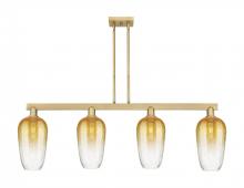 Innovations Lighting 716-4I-BB-G484-7AM - Brookhaven Flute - 4 Light - 48 inch - Brushed Brass - Stem hung - Island Light
