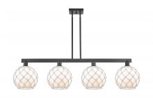 Innovations Lighting 716-4I-BK-G121-10RW - Farmhouse Rope - 4 Light - 53 inch - Matte Black - Stem hung - Island Light